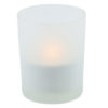 Straight frosted glass tealight votive. 7cm high.