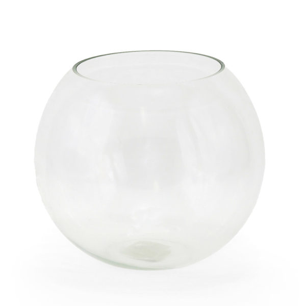Fishbowl glass vase. 12cm high.