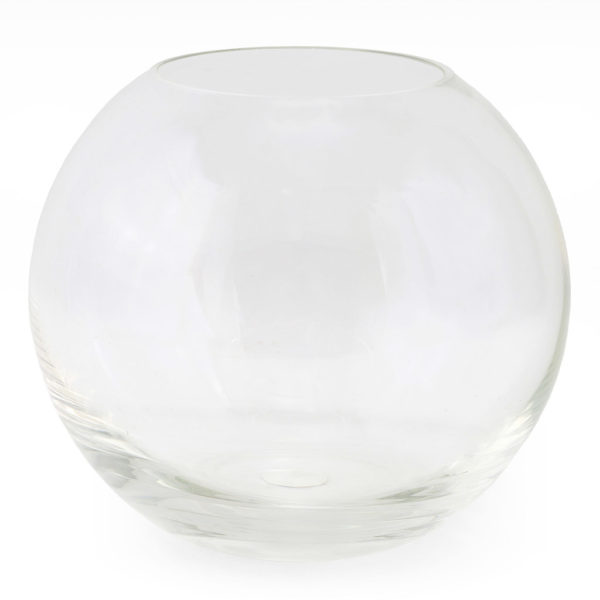 Fishbowl glass vase. 20cm high.