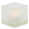 Square frosted glass tealight votive. 5cm high.