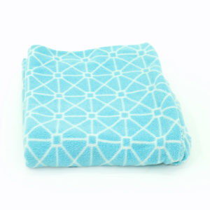 Blue patterned blanket.