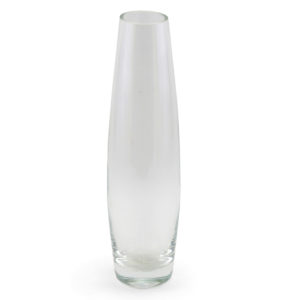 Small bullet-shaped glass vase.