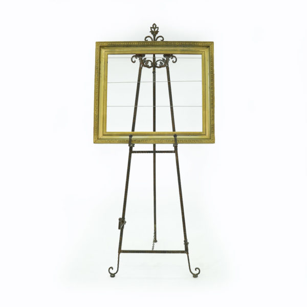 Vintage gold frame for use to display signs or seating plans. Easel not included.