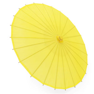 Bright Japanese paper parasols. 
84cm diametre when opened.
Handle to tip 59cm.
