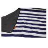 Blue and white roll up picnic rug.