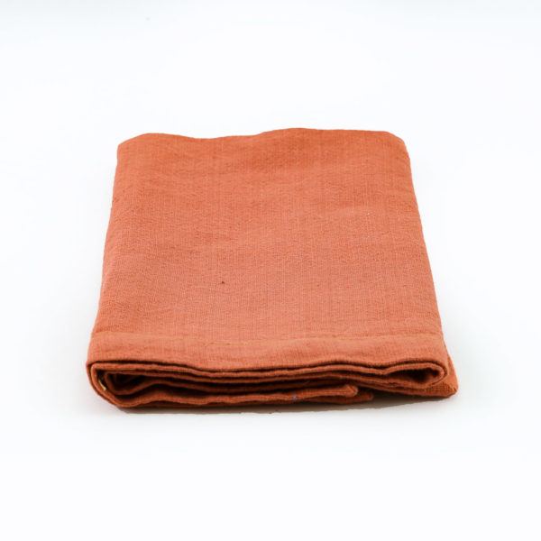 Terracotta napkins with elegant stitched border.