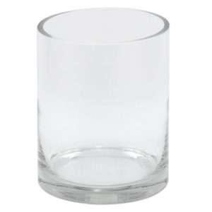 Cylindrical vase - Clear glass - 16cm (high) x 13cm (diametre).