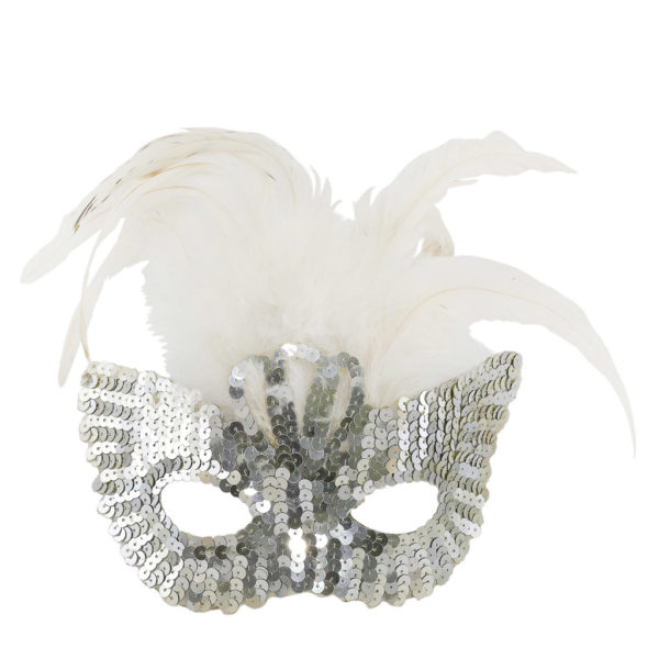Silver sequined masks.