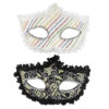 Cream, black, gold, silver - various masks.