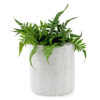 White Textured pot plant holder. Medium. 20cm high.