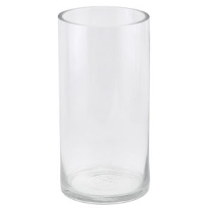 Vase - Cylindrical - Clear glass - 50cm (high) x 15cm (diametre).