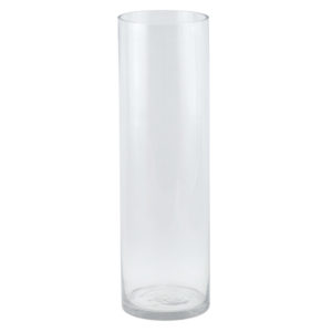 Vase - Cylindrical - Clear glass - 40cm (high) x 12cm (diametre).