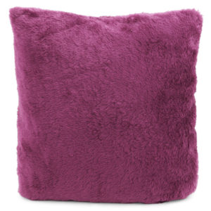Burgundy fluffy cushion.
