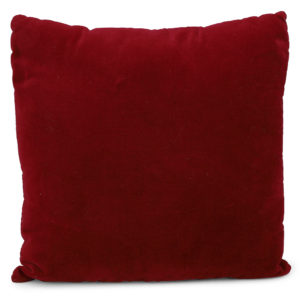 Red fluffy cushion.