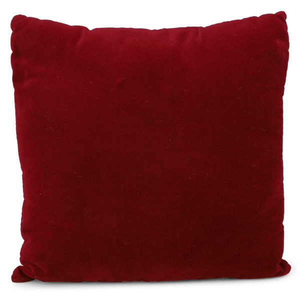 Red fluffy cushion.