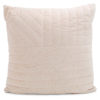 Pale pink pillow with decorative stitching.