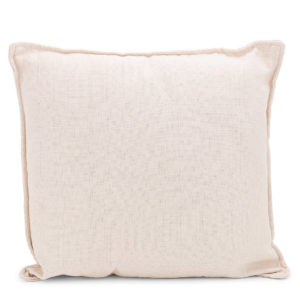 Pale pink textured cushion.