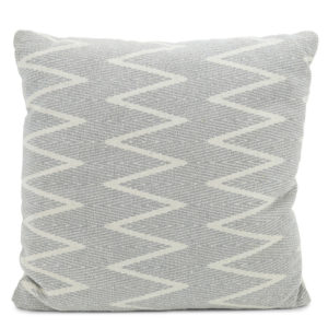 Grey and white zig-zag cushion.
