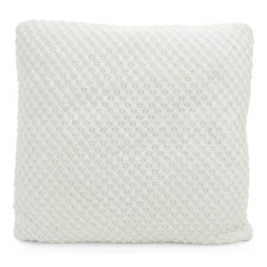 White knitted cushion.