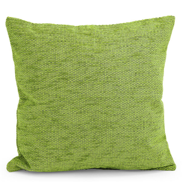 Green woven cushion.