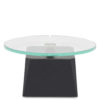 Small glass turntable for displaying items on.
