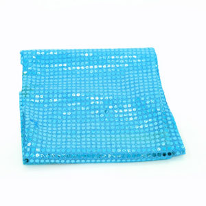Blue sequined tablecloth. 100cm x 90cm. 
Can be used as an overlay.