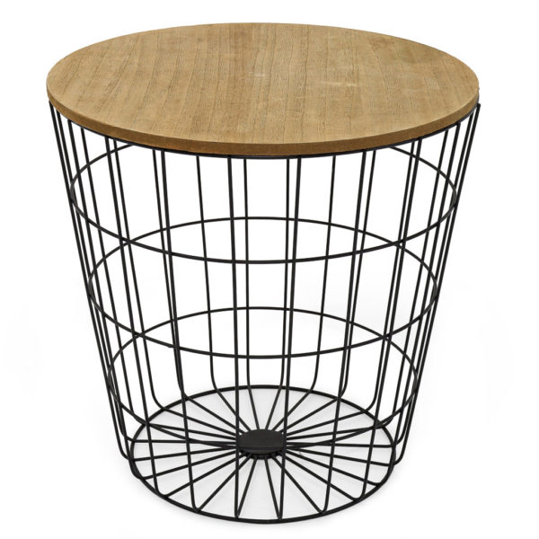 Wire basket coffee table.