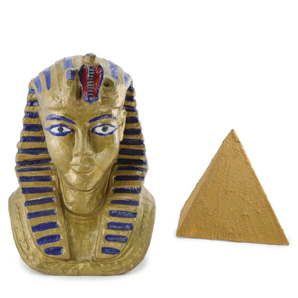 King Tutankhamun's gold head statue.