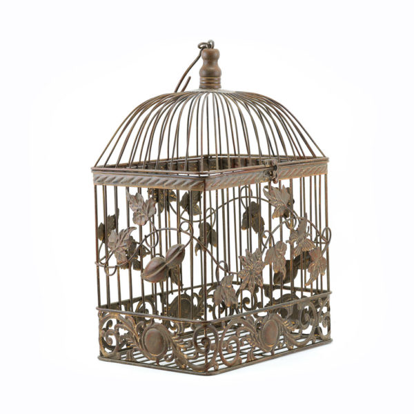 Vintage birdcage. 

2 in stock. 1 x 38cm high, 1 x 50cm high. Both 28cm in diametre.