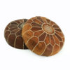 Leather round Moroccan cushion.