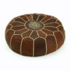 Leather round Moroccan cushion.