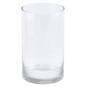 Vase - Cylindrical - Clear glass - 40cm (high) x 17cm (diametre).