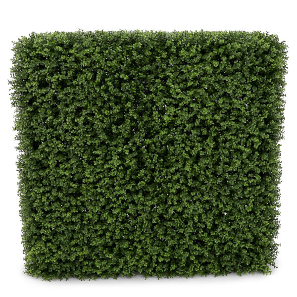 Faux green hedge.