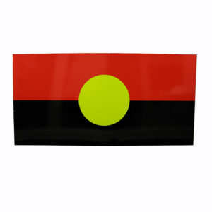 Large Aboriginal flag corflute sign.