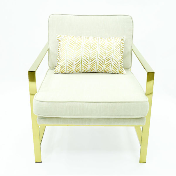 Gold and white lounge chair for a classy addition to your event.