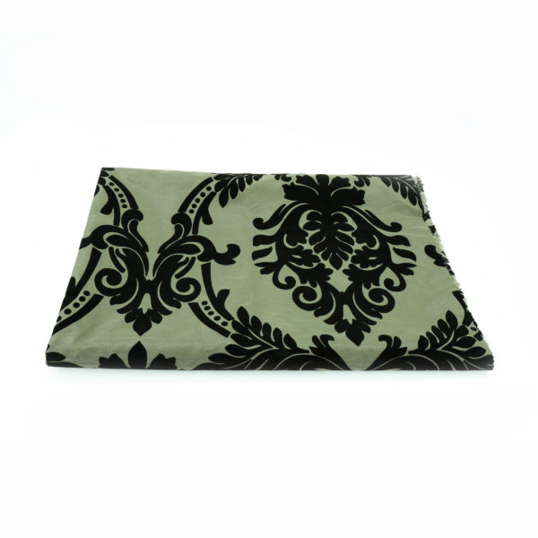 Damask registration table cover. Brown and black.