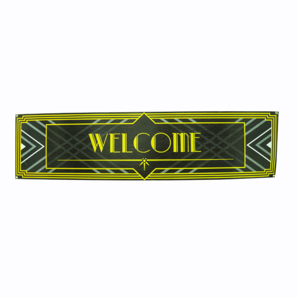 Large corflute "Welcome" sign for 1920's or Gatsby styled events.