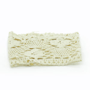 Small beige lace candle holder slip.