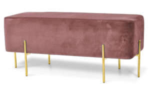 A minimalist design with plush velvet seating and contemporary legs in gold. 
Various uses for Photo Opportunities, Lounge settings, or as additional seating for any event.