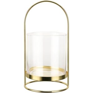 Adorn your event space with this stylist Glass Carry Vase, with metallic gold carry handle. Suitable for centrepieces, entrance decor, and florals.