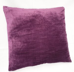 Purple velvet cushion.